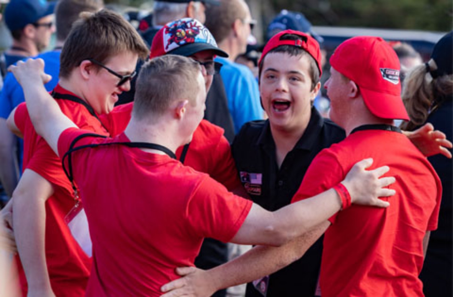 Dream Ride participants celebrating together at an event