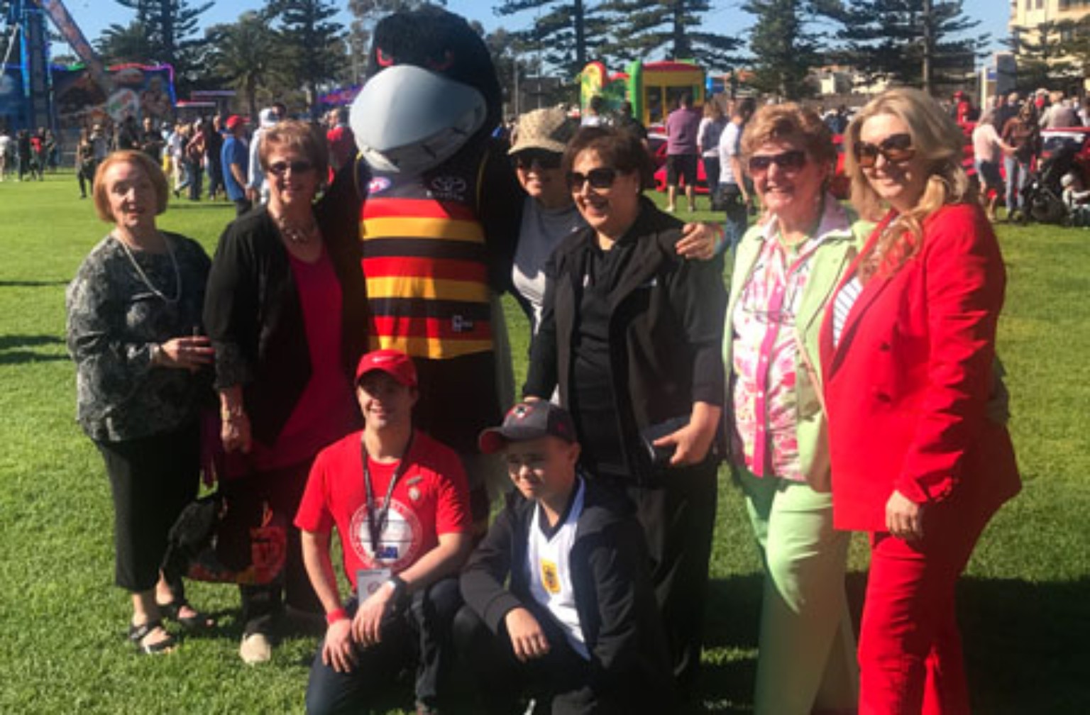 Dream Ride participants and supporters gathered together at an outdoor South Australian community event